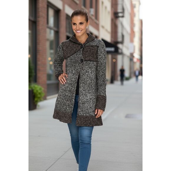 NWOT prAna Danika Duster Small Long Cardigan Sweater Gray Women's Small - Picture 1 of 10